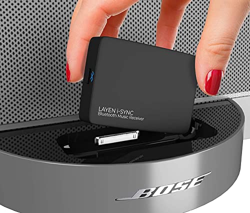 LAYEN i-SYNC 30 Pin Bluetooth Adapter Audio Receiver for Bose SoundDock and Other iPod iPhone Music Docking Stations, Hi-Fi, Stereo and Speakers (Not for Cars)