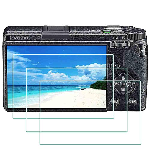 GR III Screen Protector for Ricoh GR III Digital Camera,ULBTER 0.3mm Ultra-Clear 9H Hardness Tempered Glass Flim Edge to Edge Protection, Anti-Scrach Anti-Fingerprint Anti-Bubble Anti-Water [3 Pieces]