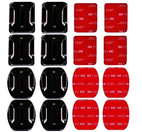 AxPower 16 PCS Helmet Adhesive Pads Sticker Flat Curved Mounts Accessories kit for GoPro Hero 8 7 6 5 4 3+ 3