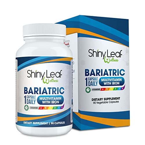 Shiny Leaf Daily Bariatric Multivitamin with 45 mg of Iron 90 Ct Capsule for Post Weight Loss Surgery (WLS), Sleeve, and Mini Gastric Bypass Patients (3 Months Supply)