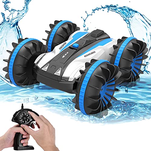 Pussan Car Toys for 6-12 Year Old Boys Amphibious Remote Control Car for Kids 2.4 GHz RC Stunt Car for Boys Girls 4WD Off Road Monster Truck Birthday Gifts Remote Control Boat Beach Toy