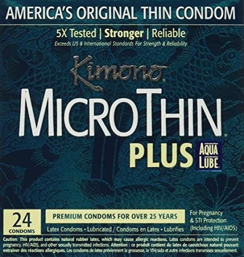 Kimono Latex Micro Thin Condoms, Ultra Lubricated, 24 Count (pack of 2), 48 Count