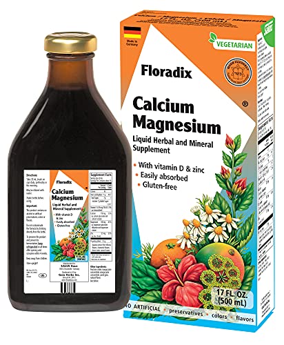 Floradix Calcium and Magnesium, Supports Healthy Bones, Liquid Extract, 17 oz