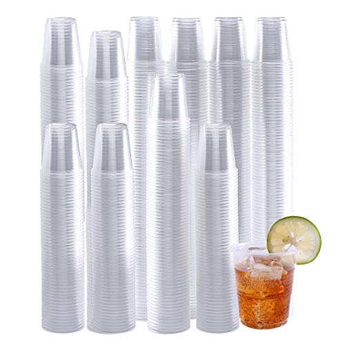 Turbo Bee 500 Pack 3 OZ Clear Plastic Cups，Disposable Mouthwash Cups,3 Ounce Cups-Party Cups Ideal for Whiskey,Drinking Tasting, Food Sample