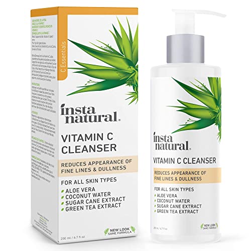InstaNatural Vitamin C Face Wash, Anti Aging Face Wash and Exfoliating Face Wash with Aloe Vera and Green Tea Extract, Vitamin C Cleanser