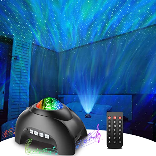Star Projector, Rossetta Galaxy Projector for Bedroom, Bluetooth Speaker and White Noise Aurora Projector, Night Light Projector for Kids Adults Gaming Room, Home Theater, Ceiling, Room Decor (Black)