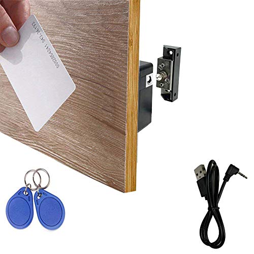 WOOCH Electronic Cabinet Lock, Hidden DIY RFID Lock with USB Cable for Wooden Cabinet Drawer Locker Cupboard