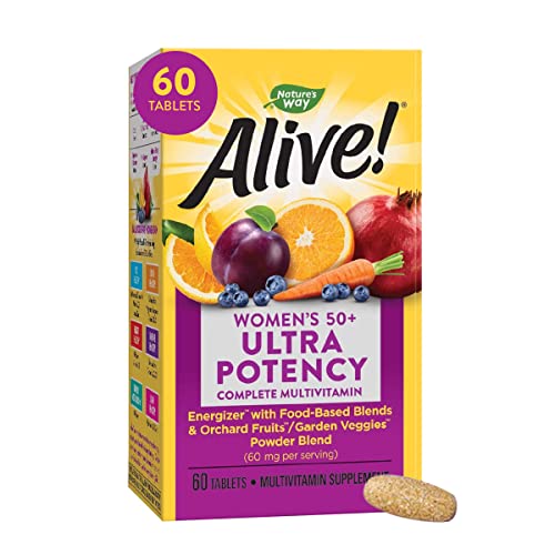 Nature's Way Alive! Women's 50+ Ultra Potency Multivitamin, High Potency B-Vitamins, Supports Immune Health*, 60 Tablets