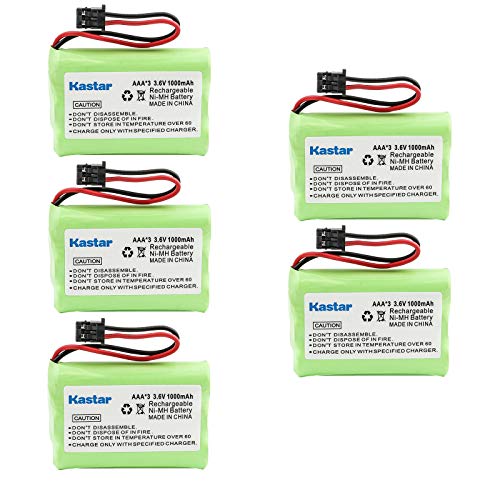 Kastar 5-Pack AAAX3 3.6V MSM 1000mAh Ni-MH Rechargeable Battery for Uniden Cordless Phone BT-446 BT446 BP-446 BP446 BT-1005 BT1005 TRU8885 TRU8885-2 TRU88852 TRU8888 TRU9460 TRU9465 TRU9480 TCX-800