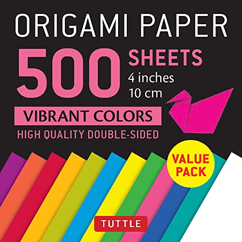 Origami Paper 500 sheets Vibrant Colors 4' (10 cm): Tuttle Origami Paper: Double-Sided Origami Sheets Printed with 12 Different Colors