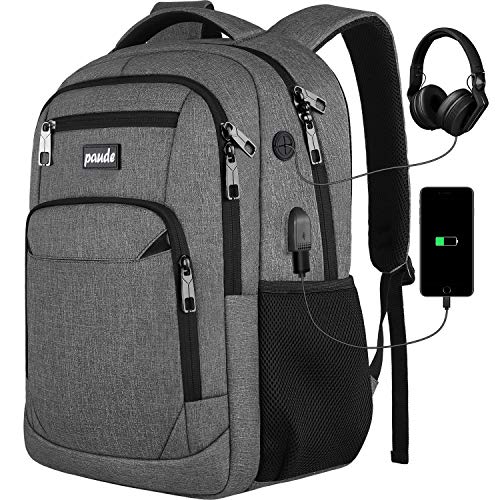 Paude Backpack for Women and Men,School College Backpack 15.6 inch Laptop bookbag with USB Port for High School Student