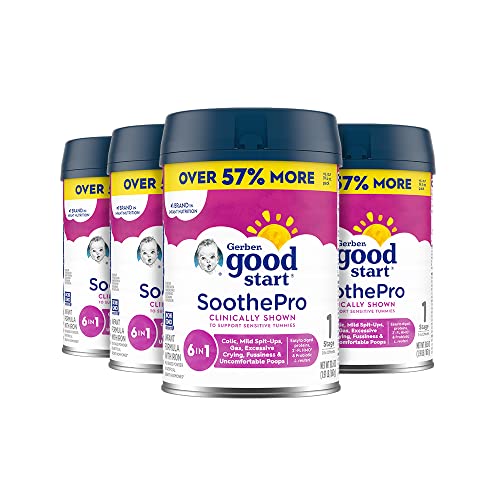 Gerber Good Start Baby Formula Powder, SoothePro, Stage 1, 30.6 Ounce (Pack of 4)