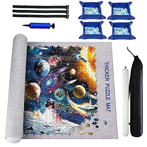 Puzzle Mat Roll Up 2000 Pieces, Puzzle Sorting Trays x 4, Puzzle Roll Up Mat Puzzle Saver Jigsaw Puzzle Mat Puzzle Board Mat Puzzle Mats Puzzle Mat 1000 Pieces Puzzle Mat Roll Up