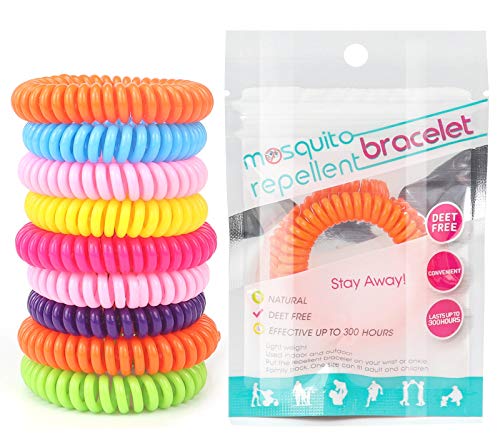 20 Pack Mosquito Bracelets, DEET-Free Waterproof Mosquito Bands, 20 Individually Packed Bands 1