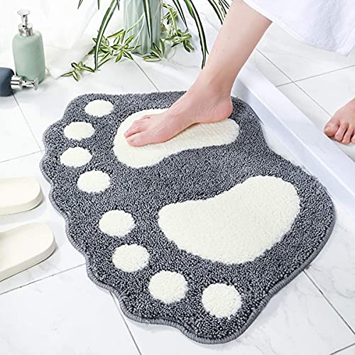 Bathroom Rugs, Water Absorbent Non-Slip Mat Used in Bathroom, Shower, Room, Etc.Soft Microfiber, Machine Washable Bath/ Bathroom Mat (Grey, 19x26'')