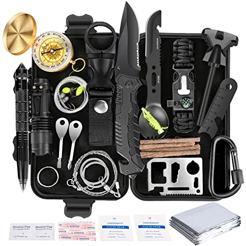 Survival Kit 35 in 1, First Aid Kit, Survival Gear, Survival Tool Gifts for Men Boyfriend Him Husband Camping, Hiking, Hunting, Fishing…