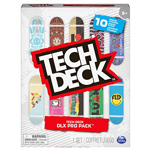 TECH DECK, DLX Pro 10-Pack of Collectible Fingerboards, for Skate Lovers, Kids Toy for Ages 6 and up