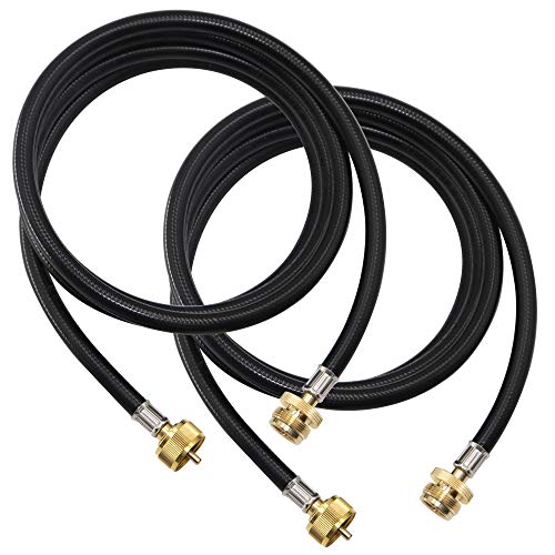 LONGADS Packs of 2 (5 FT) Propane Torch Extension Hose for Propane Tree Distribution Tree Post, T and Y Connector. 1inch × 20 Female Throwaway Cylinder Thread, 1inch × 20 Male Connector