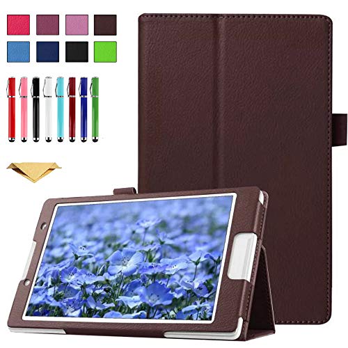 TianTa Case for Lenovo Tab 2 A8-50, A8-50F, Also Tab 3 TB3-850F, TB3-850M, ZA170001US, ZA170003US, Slim Folding PU Leather Cover Feature, Brown