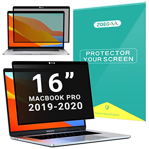 ZOEGAA MacBook Pro 16 Privacy Screen, Removable Privacy Screen for MacBook Pro 16 inch (2019, Model: A2141), Anti Blue Light Laptop Privacy Filter and Anti-Glare Protector