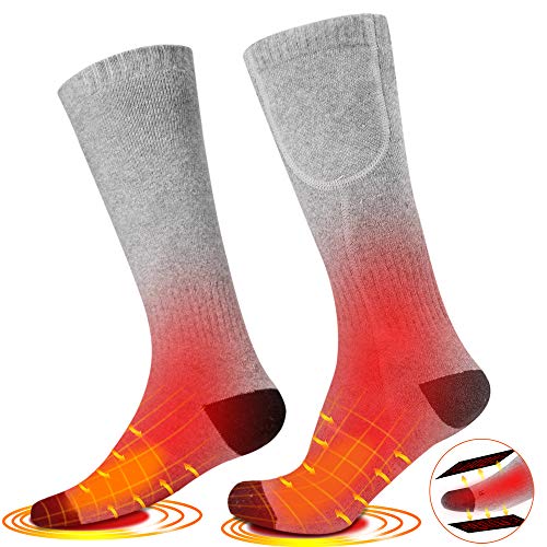 LiL DiHo 2020 Upgraded Rechargeable Electric Heated Socks,7.4V 2500mAh Battery Powered Cold Weather Heat Socks for Men/Women