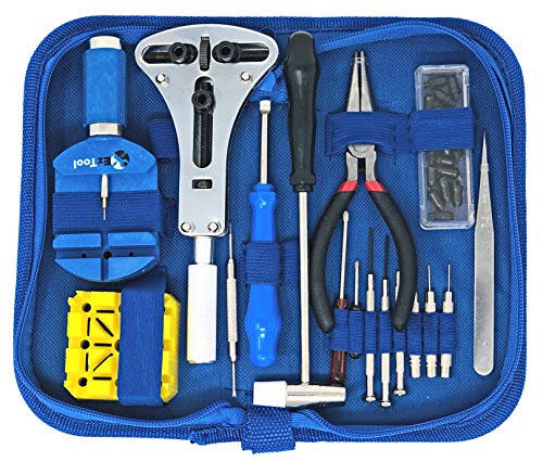EZTool Watch Repair Kit with 16 Tools and 40-Page Instruction Guide