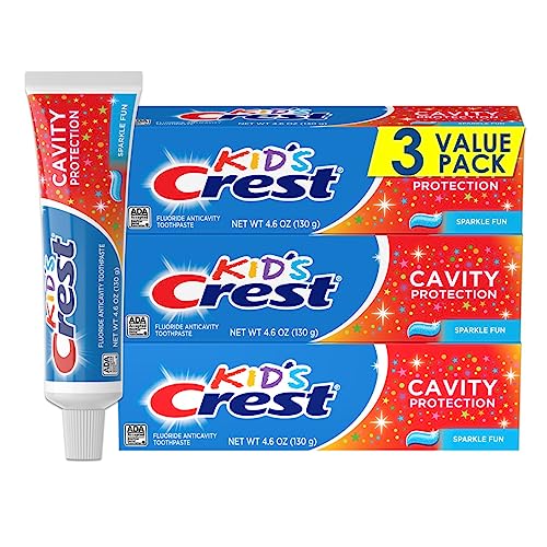 Crest Kid's Cavity Protection Toothpaste (children and toddlers 2+), Sparkle Fun, 4.6 Oz (Pack of 3)