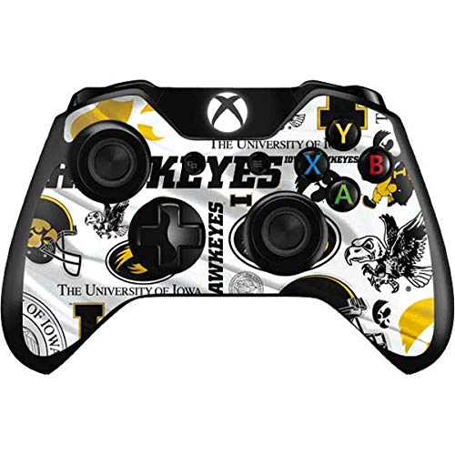 Skinit Decal Gaming Skin Compatible with Xbox One Controller - Officially Licensed University of Iowa Iowa Hawkeyes Pattern Design