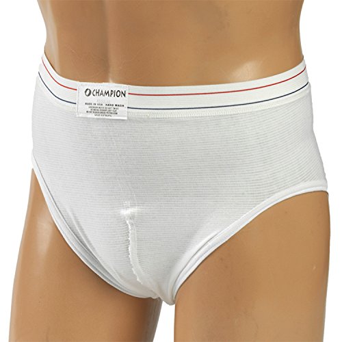 CHAMPION Sports Brief Support Pouch Athletic Design, White, Regular