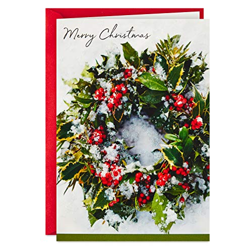 Hallmark Boxed Christmas Cards, Snowy Wreath (40 Cards and Envelopes)