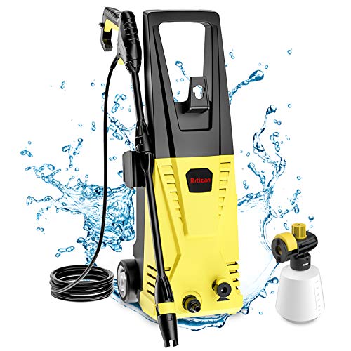 Rrtizan Electric Pressure Washer, 1800W High Power Cleaner Machine with Foam Cannon, for Cleaning Cars/Patios/Fences/Homes/Driveways,1.76 GPM,2030PSI (RT300)