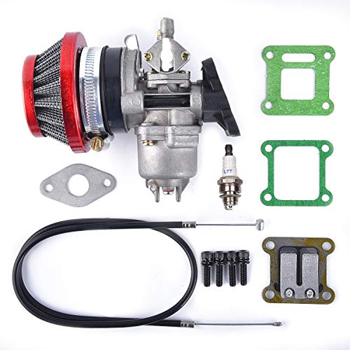 Air Filter Stack Carburetor Carb Replacement for 2 Stroke 47cc 49cc Mini ATV Quad Dirt Pocket Bike Red