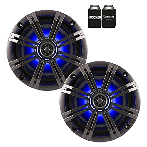 KICKER OEM Replacement Charcoal 6.5' 4-Ohm Coaxial Marine Speakers (Pair)