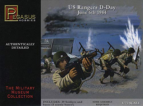 D-Day US Rangers Normandy June 6, 1944 Soldiers Set (39) (Plastic Kit) 1-72 Pegasus