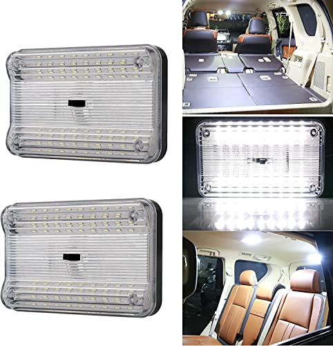 2 Pack DC 12V 36 LED Car Truck Van Vehicle Auto Dome Roof Ceiling Interior Light Lamp White with On/Off Switch for Cars Vans Camper Vans & Taxis