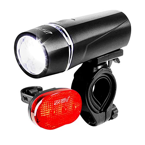 BV Bicycle Light Set Super Bright 5 LED Headlight, 3 LED Taillight, Quick-Release, Bike Lights for Night Riding