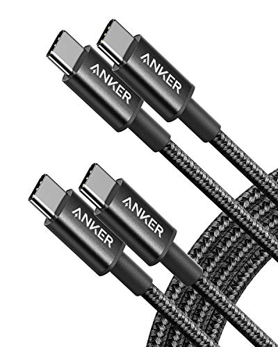 Anker USB C Cable, New Nylon USB C to USB C Cable (6ft 60W, 2-Pack, USB 2.0), USB C Cable for iPad Mini 6, iPad Pro 2020, iPad Air 4, MacBook Pro 2020, Samsung Galaxy S22,Switch, Pixel, LG (Black)