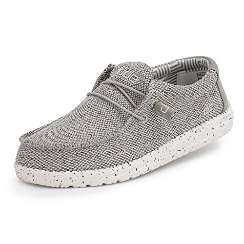 Hey Dude Men's Wally Sox Ash Size 9 | Men’s Shoes | Men's Lace Up Loafers | Comfortable & Light-Weight