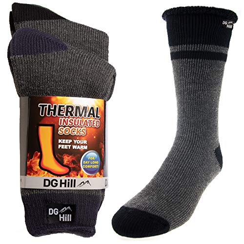 DG Hill (2pk or 4pk Thermal Socks for Men and Women, Heated Winter Boot Socks, Insulated for Cold Weather