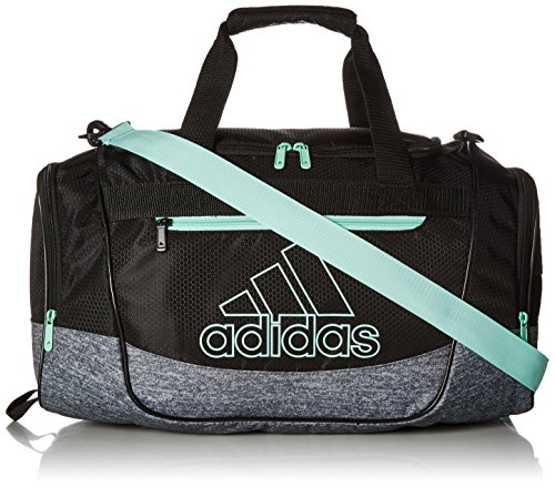 adidas Defender III Small Duffel, Black/Onix Jersey/Clear Mint Green, One Size