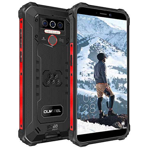 OUKITEL WP5 8000mAh Battery IP68 Waterproof Rugged Smartphone, 5.5in HD+ 4GB 32GB Unlocked, Face ID Fingerprint Triple Camera Global Version 4G LTE GSM Cell Phone (Black)