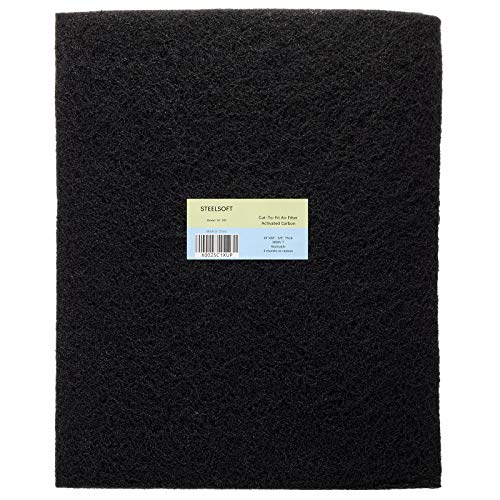 STEELSOFT Extra Thick(3/8'') 16x50''MERV 7 Cut To Size Activated Carbon Filter Charcoal Air Filter Sheet for Litter Box,Compost Bin,Air Purifier,AC,Range Hood Odor Absorbing