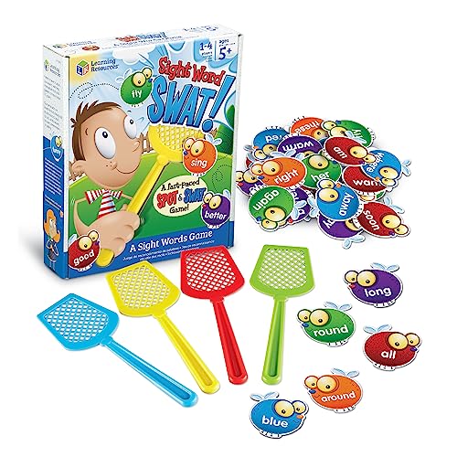 Learning Resources Sight Word Swat a Sight Word Game, Visual, Tactile and Auditory Learning, 114 Pieces, Ages 5+, Multi-color