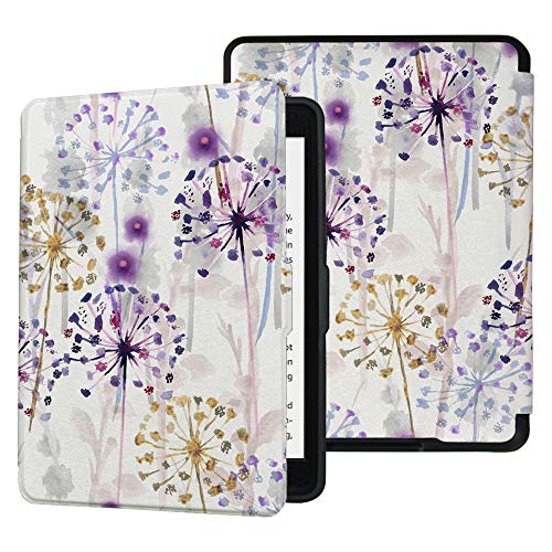 Colorful Star Case for Kindle Paperwhite Generations Prior to 2018 (Not Fit All-New Paperwhite 10th Gen) - PU Leather Case for Paperwhite E-Reader with Auto Wake/Sleep - Dandelion Watercolor Painting