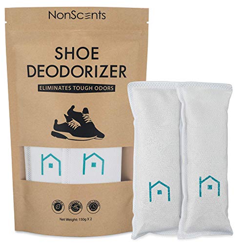 NonScents Shoe Deodorizer (2-Pack) - Odor Eliminator, Freshener for Sneakers, Gym Bags, and Lockers