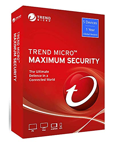 Trend Micro Maximum Security - Global Version (Windows/Mac/Android/iOS) - 5 User 1 Year (Email Delivery in 24 Hours - No CD)