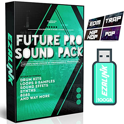 100Gb Sound Pack 100,000+ Samples for MPK, Maschine, Logic, Reason, Ableton, FL Studio One | 808s, Drums, Loops, MIDI, Instruments, Effects | HipHop, Trap, Pop, EDM Music Production USB