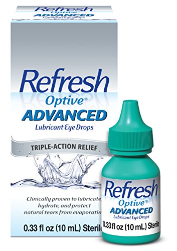 Refresh Optive Advanced Lubricant Eye Drops, Sterile, White, 0.33 Fl Oz