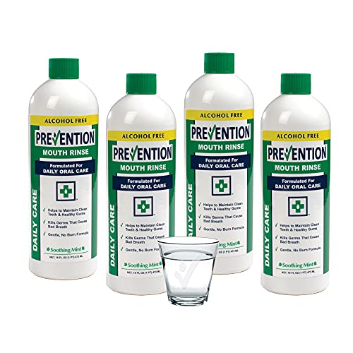 Prevention Daily Care Mouthwash Alcohol-Free | Value 4 Pack, Gentle Hydrogen Peroxide Mouthwash, The Original Alcohol Free Mouthwash