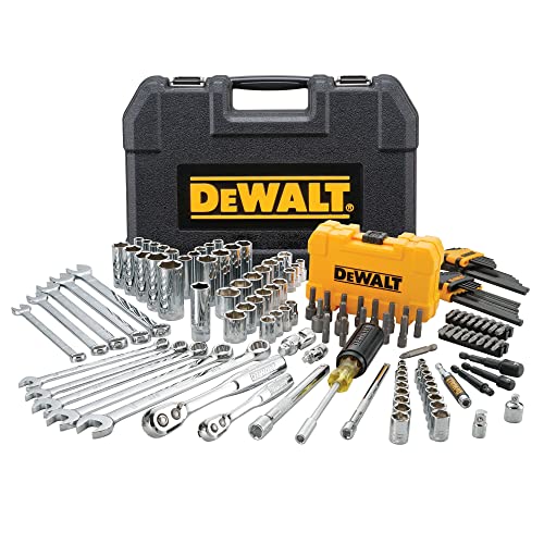 DEWALT Mechanics Tools Kit and Socket Set, 142-Piece, 1/4 & 3/8' Drive, MM/SAE (DWMT73802)